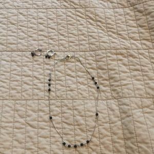 Black and silver necklace and earring set